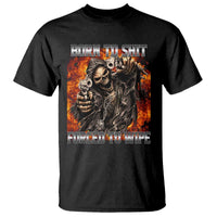 Funny Evil Skeleton Meme T Shirt Born to Shit Forced to Wipe - Wonder Print Shop