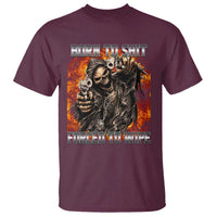 Funny Evil Skeleton Meme T Shirt Born to Shit Forced to Wipe - Wonder Print Shop