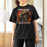 Funny Evil Skeleton Meme T Shirt For Women Born to Shit Forced to Wipe - Wonder Print Shop
