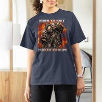 Funny Evil Skeleton Meme T Shirt For Women Born to Shit Forced to Wipe - Wonder Print Shop