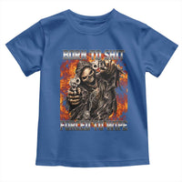 Funny Evil Skeleton Meme Toddler T Shirt Born to Shit Forced to Wipe - Wonder Print Shop