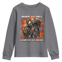 Funny Evil Skeleton Meme Youth Sweatshirt Born to Shit Forced to Wipe - Wonder Print Shop