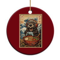 Cute Kawaii Gamer Groundhog Ceramic Ornament Funny Japanese Ramen Anime Otaku Fan Gift - Wonder Print Shop