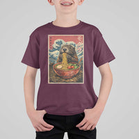 Japanese Groundhog Ramen Noodles T Shirt For Kid Funny Kawaii Anime - Wonder Print Shop