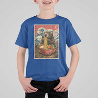 Japanese Groundhog Ramen Noodles T Shirt For Kid Funny Kawaii Anime - Wonder Print Shop