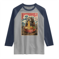 Japanese Groundhog Ramen Noodles Raglan Shirt Funny Kawaii Anime - Wonder Print Shop