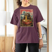Japanese Groundhog Ramen Noodles T Shirt For Women Funny Kawaii Anime - Wonder Print Shop