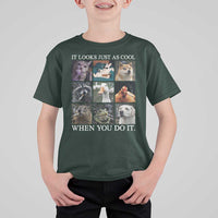 Animals Smoking Cigarettes Meme T Shirt For Kid It Looks Just as Cool When You Do It - Wonder Print Shop