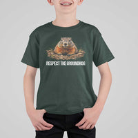 Respect The Groundhog T Shirt For Kid Funny Woodchuck - Wonder Print Shop
