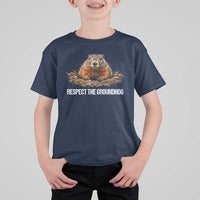 Respect The Groundhog T Shirt For Kid Funny Woodchuck - Wonder Print Shop