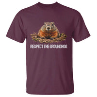 Respect The Groundhog T Shirt Funny Woodchuck - Wonder Print Shop