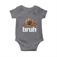 Funny Groundhog Baby Onesie Ground Hog Meme Lover Bruh Groundhog Day - Wonder Print Shop