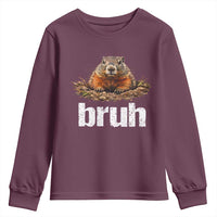 Funny Groundhog Youth Sweatshirt Ground Hog Meme Lover Bruh Groundhog Day - Wonder Print Shop