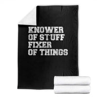 Funny Knower Of Stuff Fixer Of Things Throw Blanket Mechanic Engineer Garage