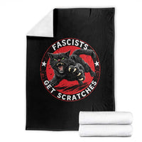 Vintage Black Cat Against Fascists Throw Blanket