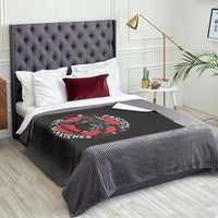Vintage Black Cat Against Fascists Throw Blanket