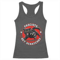 Vintage Black Cat Against Fascists Racerback Tank Top