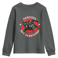 Vintage Black Cat Against Fascists Youth Sweatshirt