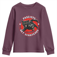 Vintage Black Cat Against Fascists Youth Sweatshirt