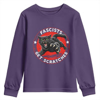 Vintage Black Cat Against Fascists Youth Sweatshirt