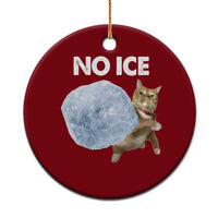 No Ice Ceramic Ornament Funny Cat Meme Subtle FDT Political Satire