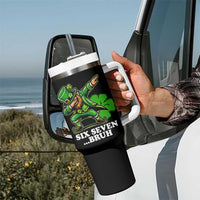 St Patricks Day Six Seven Bruh Tumbler With Handle Leprechaun 67 Meme Irish Ireland Lucky Shamrocks