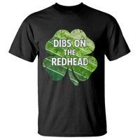 Funny Irish St Patricks Day Dibs On The Redhead T Shirt Retro Vintage Lucky Shamrock
