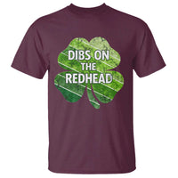 Funny Irish St Patricks Day Dibs On The Redhead T Shirt Retro Vintage Lucky Shamrock