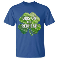 Funny Irish St Patricks Day Dibs On The Redhead T Shirt Retro Vintage Lucky Shamrock