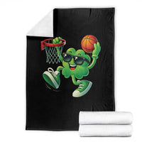 Basketball St Patricks Day Throw Blanket Cute Irish Shamrock Playing Basketball Player Team Boys