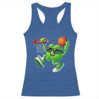 Basketball St Patricks Day Racerback Tank Top Cute Irish Shamrock Playing Basketball Player Team Boys