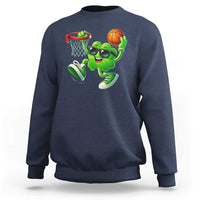 Basketball St Patricks Day Sweatshirt Cute Irish Shamrock Playing Basketball Player Team Boys