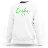 Lucky Irish Shamrock Sweatshirt St Patricks Day Letter Print Lightweight
