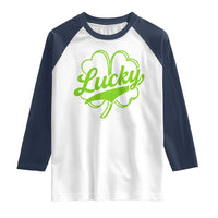 Vintage Lucky Shamrock Raglan Shirt Irish St Patricks Day
