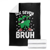Funny Irish St Patricks Day Shamrock 67 Meme Throw Blanket Six Seven Bruh Gen Alpha Slang