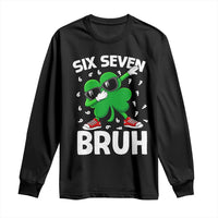 Funny Irish St Patricks Day Shamrock 67 Meme Long Sleeve Shirt Six Seven Bruh Gen Alpha Slang