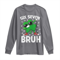 Funny Irish St Patricks Day Shamrock 67 Meme Long Sleeve Shirt Six Seven Bruh Gen Alpha Slang