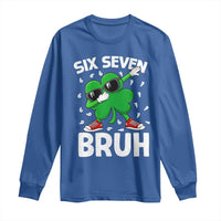 Funny Irish St Patricks Day Shamrock 67 Meme Long Sleeve Shirt Six Seven Bruh Gen Alpha Slang