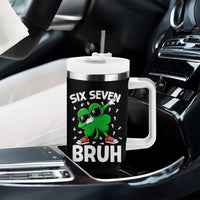 Funny Irish St Patricks Day Shamrock 67 Meme Tumbler With Handle Six Seven Bruh Gen Alpha Slang