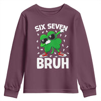 Funny Irish St Patricks Day Shamrock 67 Meme Youth Sweatshirt Six Seven Bruh Gen Alpha Slang