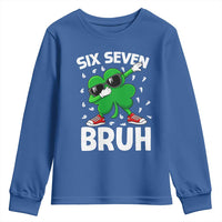 Funny Irish St Patricks Day Shamrock 67 Meme Youth Sweatshirt Six Seven Bruh Gen Alpha Slang