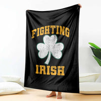 Vintage Fighting Irish Throw Blanket Retro History Gold Shamrock