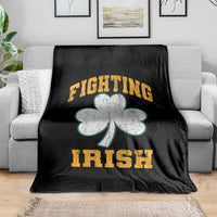 Vintage Fighting Irish Throw Blanket Retro History Gold Shamrock