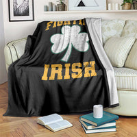 Vintage Fighting Irish Throw Blanket Retro History Gold Shamrock