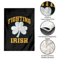 Vintage Fighting Irish Garden Flag Retro History Gold Shamrock