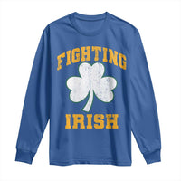 Vintage Fighting Irish Long Sleeve Shirt Retro History Gold Shamrock