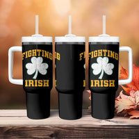 Vintage Fighting Irish Tumbler With Handle Retro History Gold Shamrock