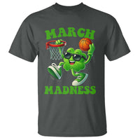 Basketball St Patricks Day T Shirt Mad Madness Irish Shamrock Playing Basketball Player Team Boys