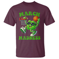 Basketball St Patricks Day T Shirt Mad Madness Irish Shamrock Playing Basketball Player Team Boys