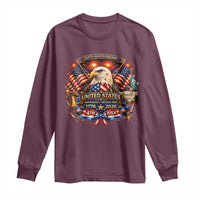 250 Years Of Freedom America Long Sleeve Shirt USA Independence 250th Anniversary 1776 2026 Patriotic Eagle Flag